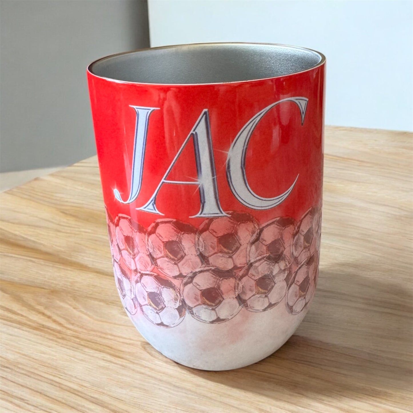 12oz coffee tumbler - football design (personalised)