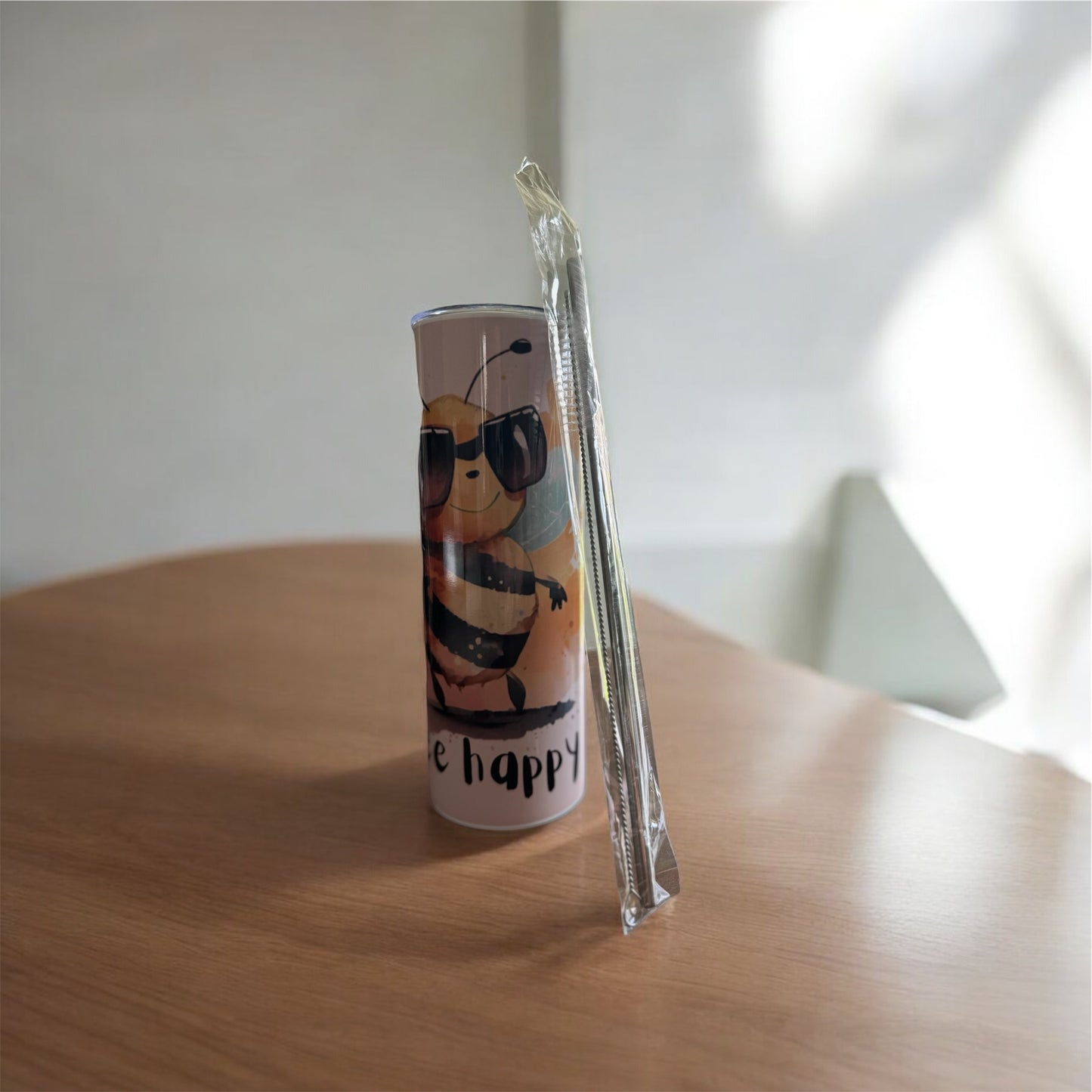 20z Bee Happy tumbler
