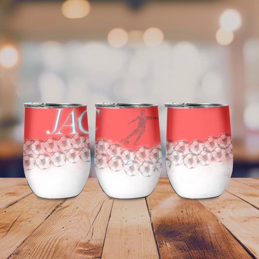 12oz coffee tumbler - football design (personalised)