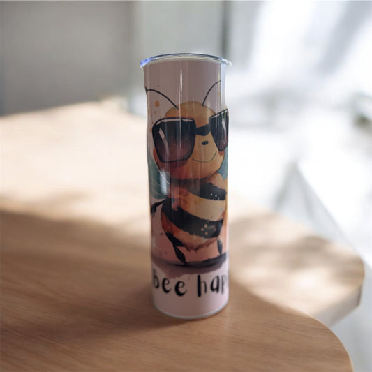 20z Bee Happy tumbler